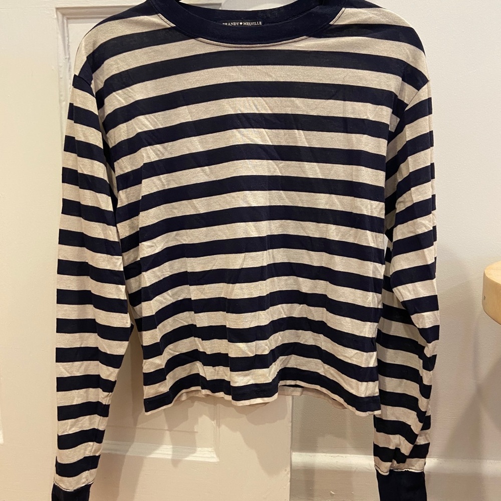 Brandy Melvilled Striped Long Sleeve Sailor Shirt